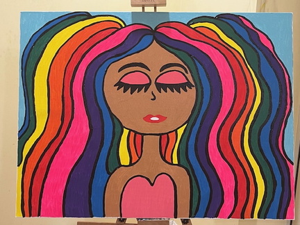 Girl In Rainbow Hair