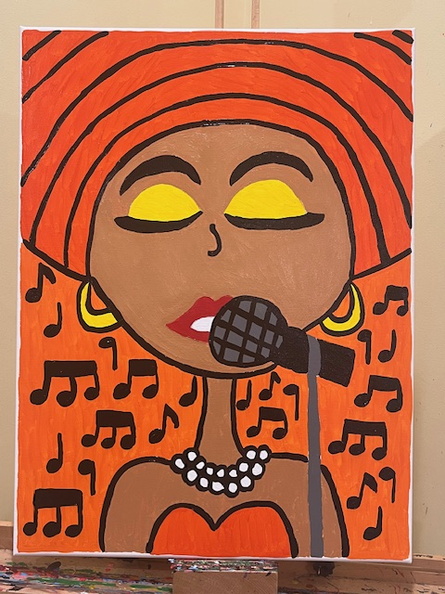 Diva Singing Calypso
Size: 18 x 24 inch canvas
Paint: Acrylic Diva Singing Calypso.jpg