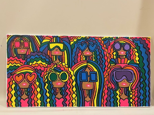 Eight Ladies In Rainbow Hair
Size: 24 x 48 inch canvas
Paint: Acrylic Eight Ladies In Rainbow Hair.jpg