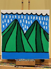 Rain Falling On Mountains