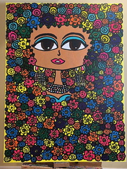 Lady Wearing Tropical Flowers