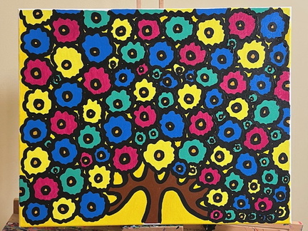 Tree Of Multicolored Flowers