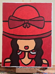 Lady In Rebellious Red Hat