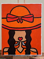 Lady In Outstanding Orange Hat