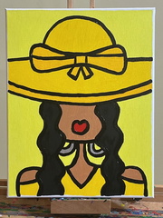 Lady In Youthful Yellow Hat