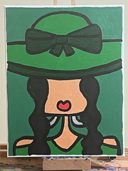 Lady In Grand Green Hat