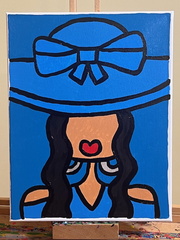 Lady In Breathtaking Blue Hat