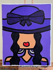 Lady In Prepossessing Purple Hat
