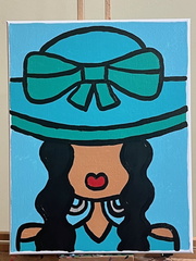 Lady In Twinkling Turquoise Hat