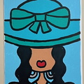 Lady In Twinkling Turquoise Hat