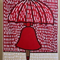 Red Umbrella In The Rain