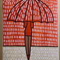 Orange Umbrella In The Rain